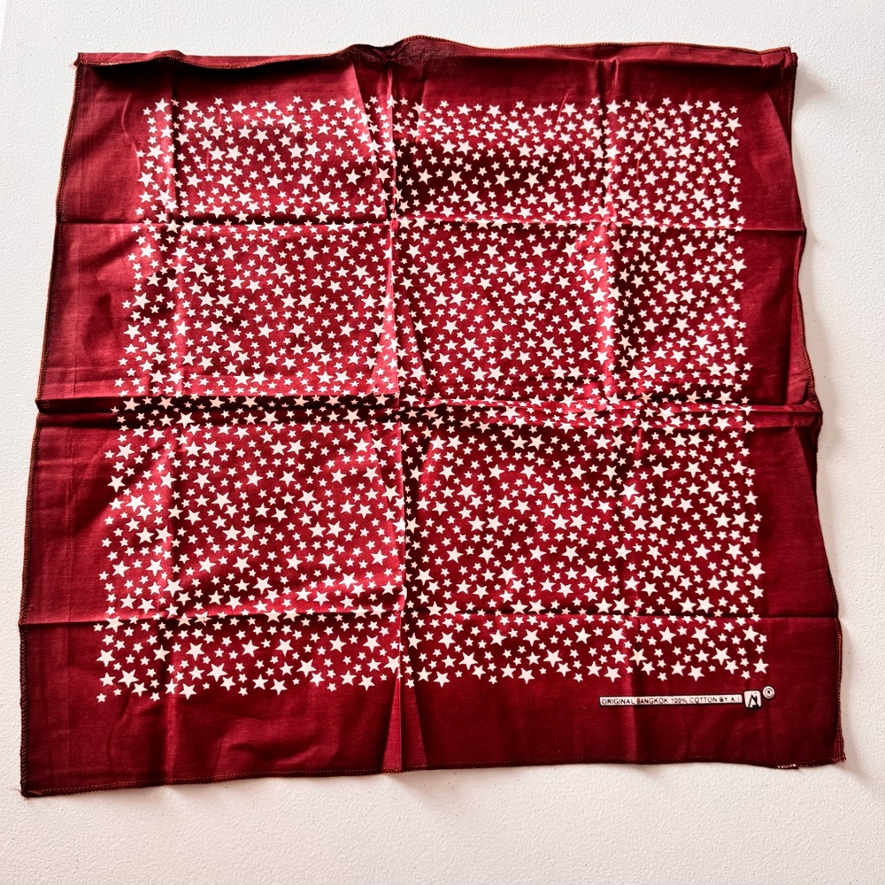 White Stars Print Brown Bandana